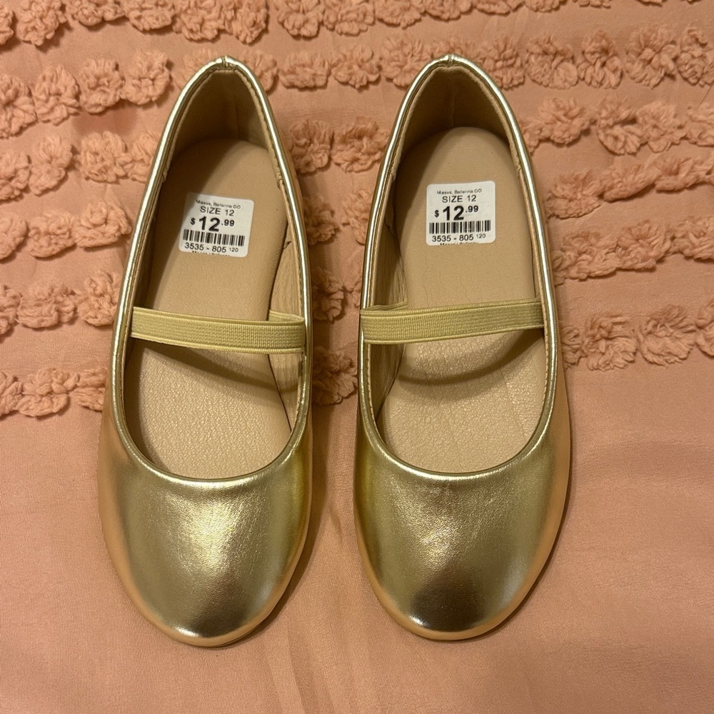 Chic Gold Kids Dress Shoes